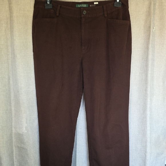 Lauren Ralph Lauren Pants - Lauren Ralph Lauren Dark Brown Straight Leg Pant Women‎ Sz 12 H3 2025278